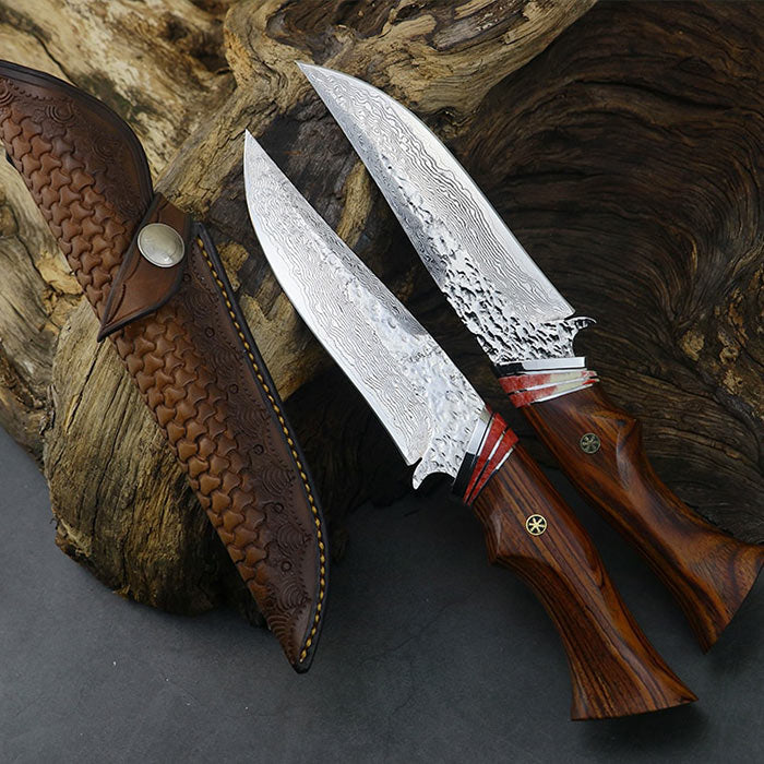 HEZHEN Couteau Universel, Acier Damas Couteaux D'office, Multifonctionnel Couteau à Fruits, Figured Sycamore Wood Handle HEZHEN Couteau Universel, Acier Damas Couteaux D'office, Multifonctionnel Couteau à Fruits, Figured Sycamore Wood Handle