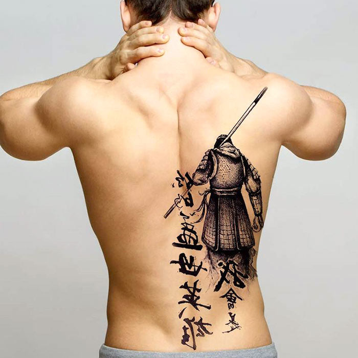 Warrior Tattoo Fake Tattoos – 2 Blätter, Viking Krieger Design, Temporär, Wasserfest