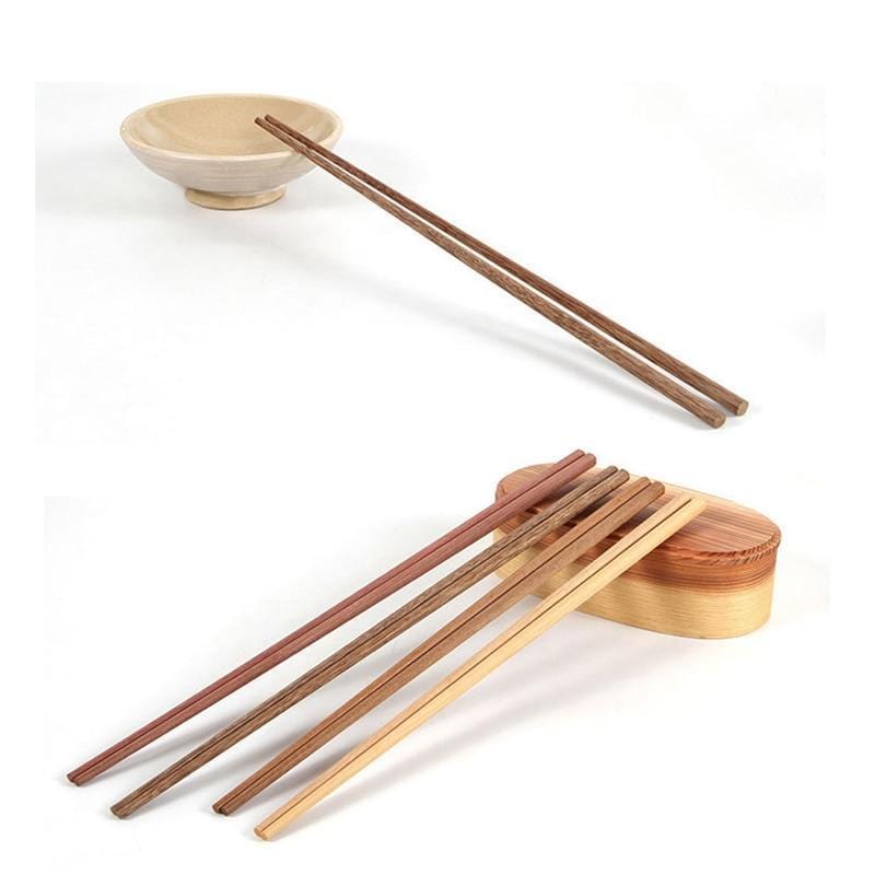 Lot de 10 baguettes chinoises en bois réutilisables pour cuisiner, style  coréen et japonais, 9,8 pouces de long, marron (marron clair) 