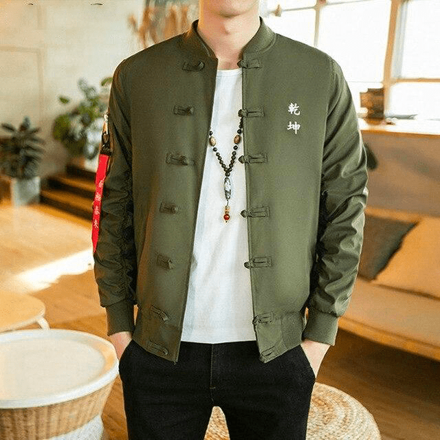 Veste Chinoise Homme Kaki - Main Image