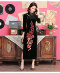 Chinesisches Kleid <br> Langer Samt