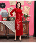 Vestido Chinês <br> Veludo longo