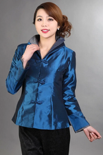Chinees damesjack <br> Blauw