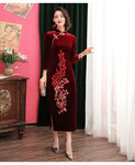 Chinesisches Kleid <br> Langer Samt