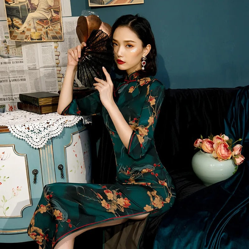 Emerald Green Chinese Dress | Mandarin Factory Emerald Green Chinese Dress | Mandarin Factory