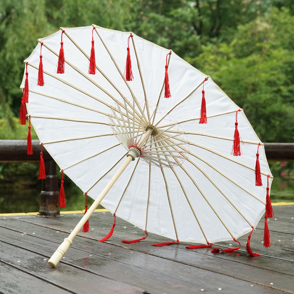 Parapluie Papier Chinois Blanc - Ombrelle Artisanale à Peindre | Diamètres 20-60 Cm | Accessoire Mariage, Photo, Cosplay & Danse