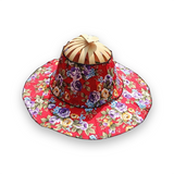 Chapeau chinois <br> motif floral