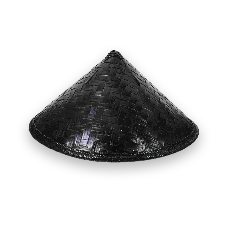 Chapeau Asiatique Traditionnel En Riz – Ancien – Taille Unique – Multicouleur