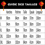 Robe Chinoise Reflets Bordeaux guide des tailles