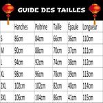 Robe Chinoise Lignes de Carrés guide des tailles