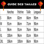 Robe Chinoise Manche Longue guide des tailles