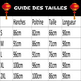 Robe Chinoise Manche Longue guide des tailles