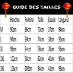 Robe Chinoise Éclatante guide des tailles