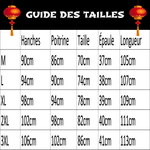 Robe Chinoise Graphique guide des tailles