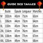 Veste Chinoise Homme Tai Chi guide des tailles