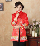 Veste Chinoise Femme Tang rouge classe