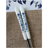 Baguettes Chinoises <br> à Fleurs Celadon Porcelain