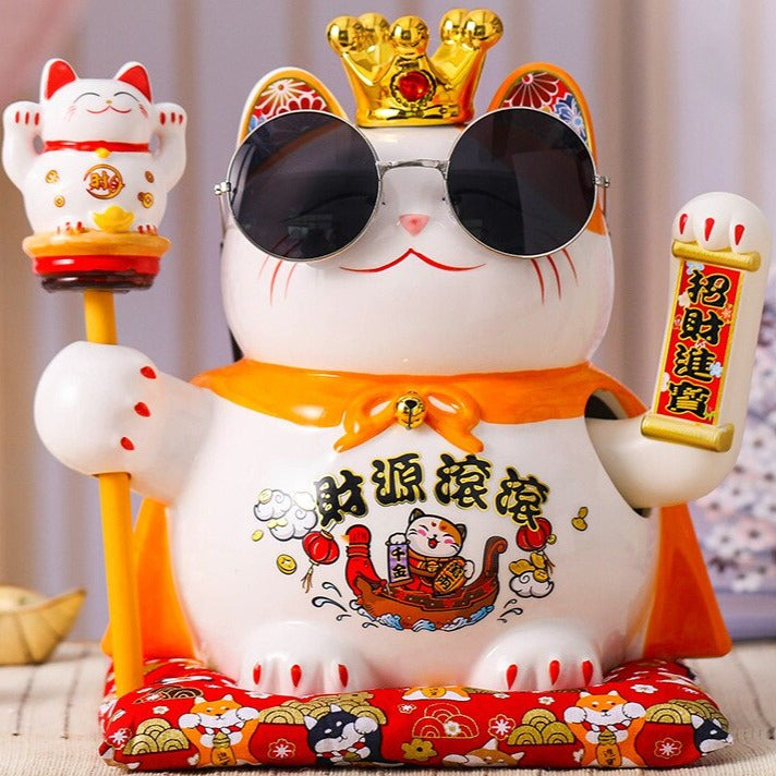 Chat Bras Agitant Chat Porte-Bonheur Chinois Solaire - Figurine à Chat Bras Agitant Chat Porte-Bonheur Chinois Solaire - Figurine à