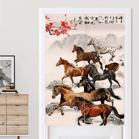 Rideaux Chinois Chevaux