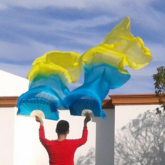 Paire D'éventails De Danse Du Ventre - 1,5 M De Long, En Fausse Soie Gris Et Noir - 16 Branches - Pour Spectacle Ou Pratique
