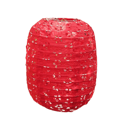 Lanterne Chinoise <br> Cylindrique Ajourée Rouge