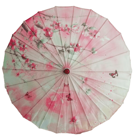 Ombrelle Chinoise <br> Fleurs Roses