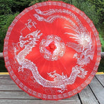 Ombrelle Chinoise Animaux Fantastiques rouge