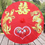Ombrelle Chinoise Dragon Doré mariage