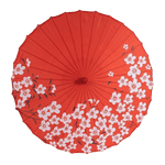 Ombrelle Chinoise Champs de Fleurs rouge