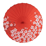 Ombrelle Chinoise Champs de Fleurs rouge