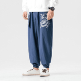 Pantalon Chinois Dragon bleu