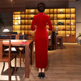Robe Chinoise Velours Classe rouge dos