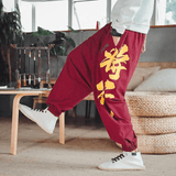 Pantalon Motif Chinois rouge