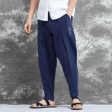 Pantalon Chinois à Pinces bleu