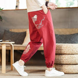 Pantalon Chinois Poissons rouge coton