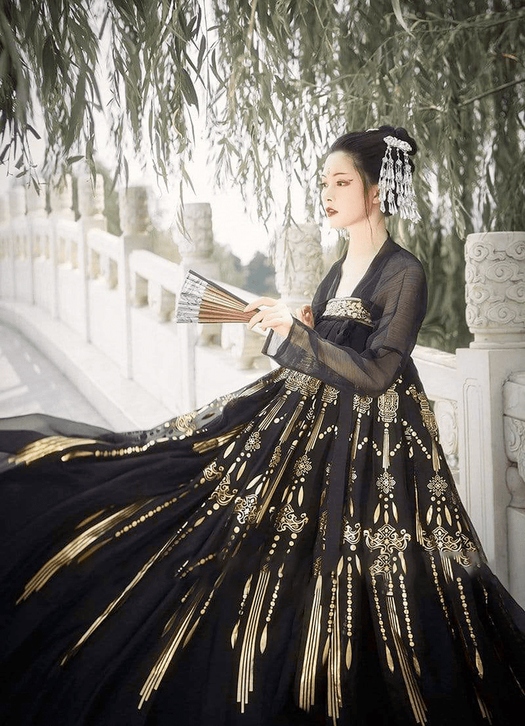 Modern Cheongsam Black And Gold Chinese Dress Black Hanfu Mandarin Factory Modern Cheongsam Black And Gold Chinese Dress Black Hanfu Mandarin Factory