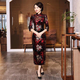 Robe Chinoise <br> Velours Rouge