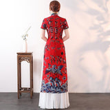 Robe Chinoise Tunique Rouge dos
