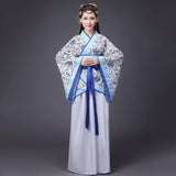 Robe Chinoise <br> Kimono Blanc et Bleu / S