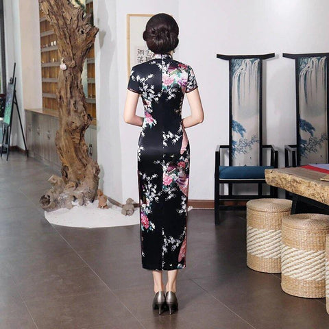 Long Black Chinese Dress | Mandarin Factory Long Black Chinese Dress | Mandarin Factory