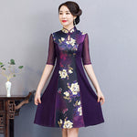 Robe Chinoise <br> Pivoines Violet / XL