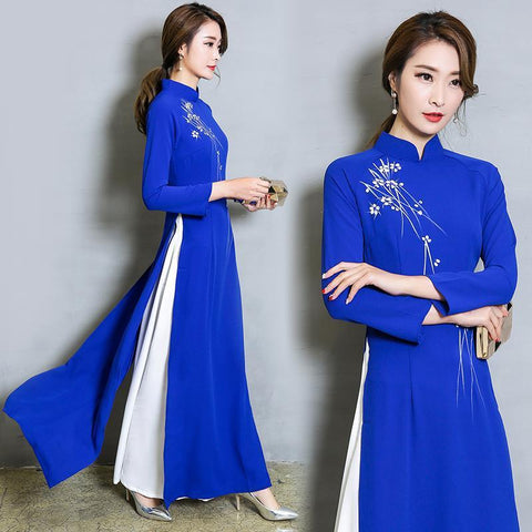 Robe Chinoise <br> Tunique Bleu / XL