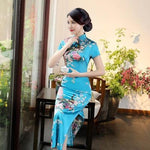 Robe Chinoise <br> Turquoise Longue S