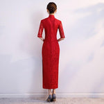 Robe Chinoise Unie rouge dos