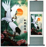 Tableau Chinois <br> Grues Majestueuses 100cmx30cm
