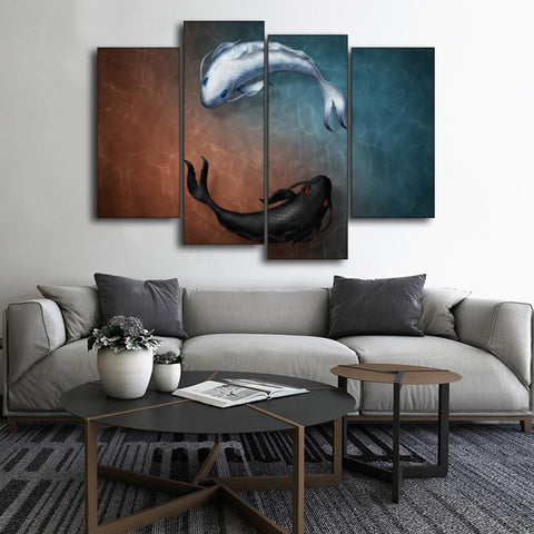 Tableau Chinois <br> Poissons Yin Yang L