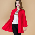 Veste Chinoise Femme en Coton rouge mandarin
